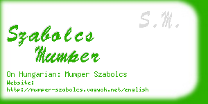 szabolcs mumper business card